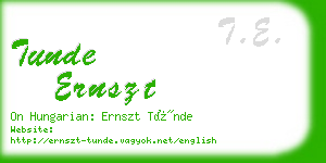 tunde ernszt business card